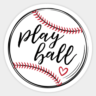 Play Ball, Baseball © Graphic Love Shop Sticker